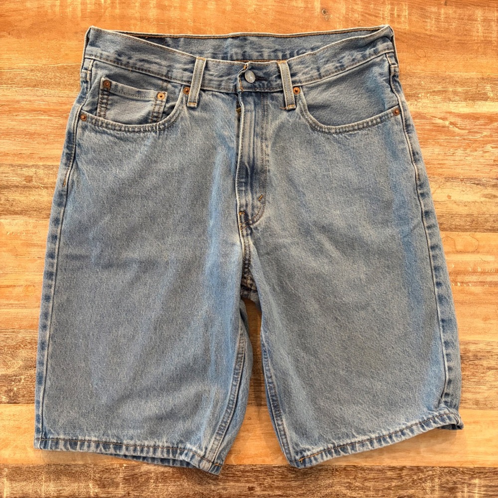 Levis 469 Loose Fit Denim Shorts Mens 32 Light Wash Blue Jean Jorts Skater Y2K